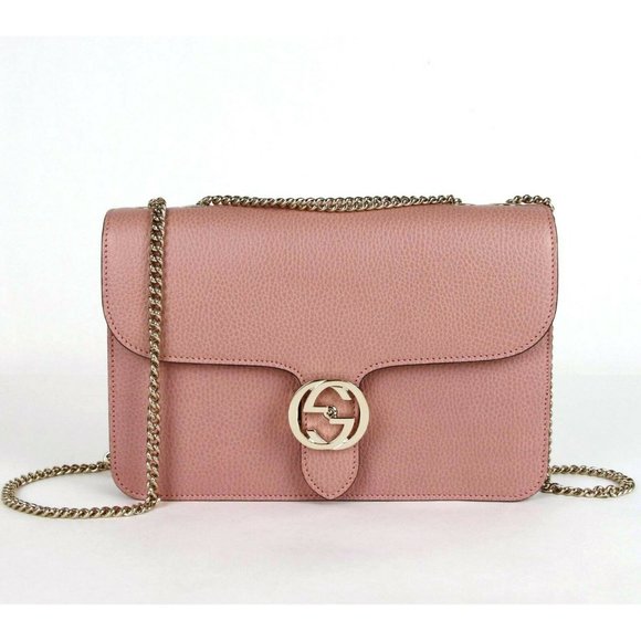 NEW WITH GUCCI DUST BAG Gucci Medium Interlocking GG Crossbody bag in Pink - Picture 2 of 6